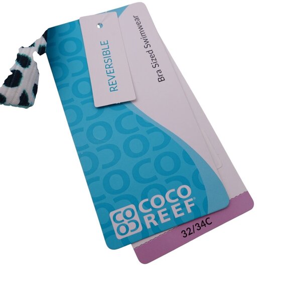 NWT Coco Reef Verso Reversible Bra-Sized Twist-Front Bikini Top Sz 32/34C Blue - Picture 8 of 12